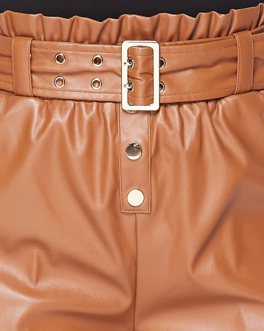 Shannon Faux Leather Shorts - SKYE KIYOMI BEAUTY, LLC