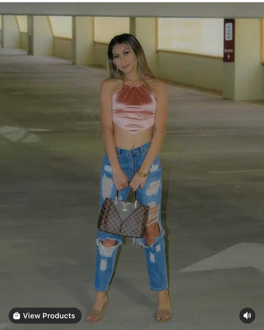 Rothana Halter Crop Top - SKYE KIYOMI BEAUTY, LLC