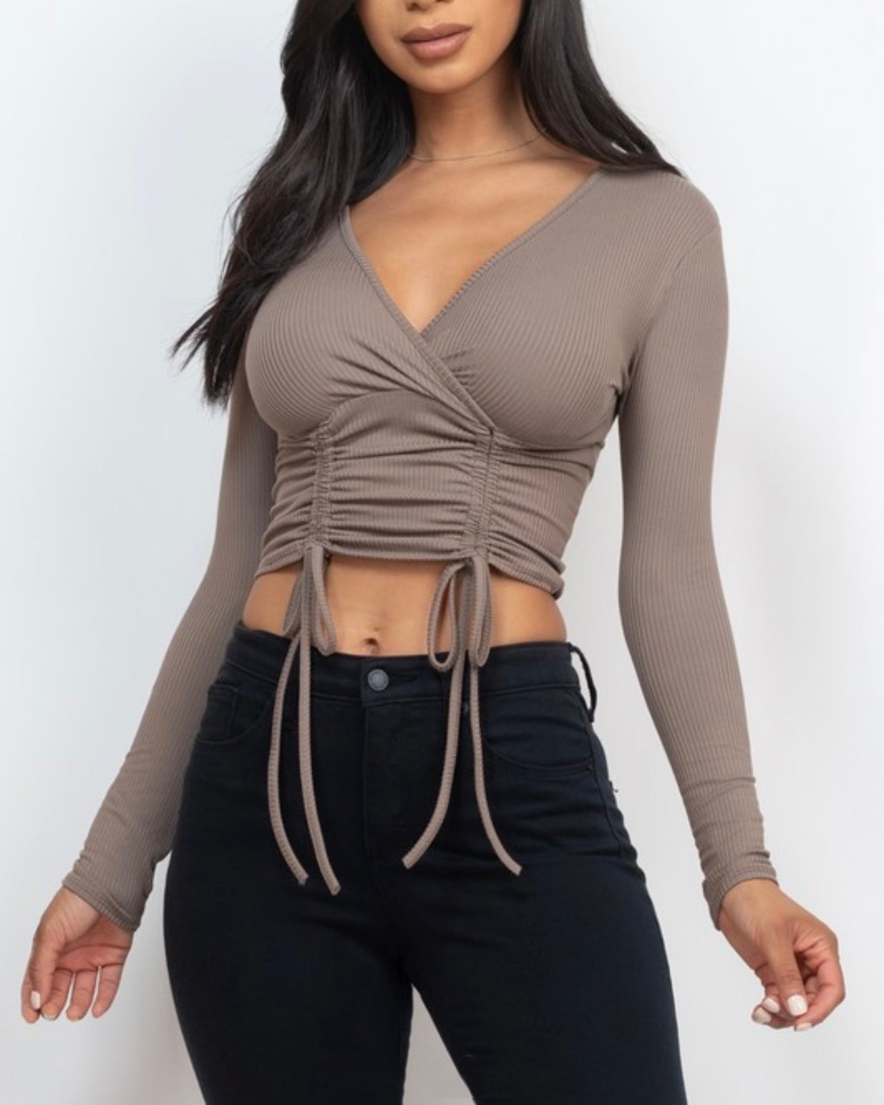 Merleigh Long Sleeve Crop Top - SKYE KIYOMI BEAUTY, LLC