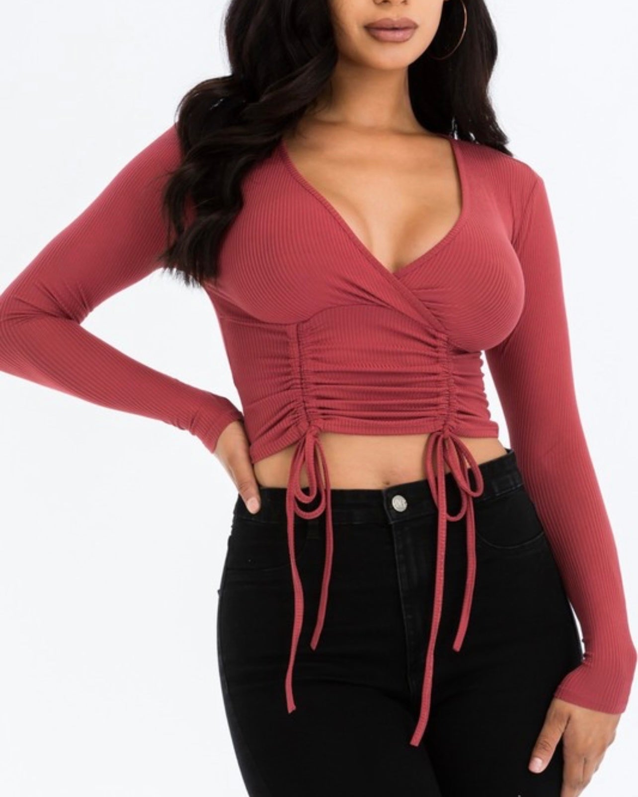 Merleigh Long Sleeve Crop Top - SKYE KIYOMI BEAUTY, LLC