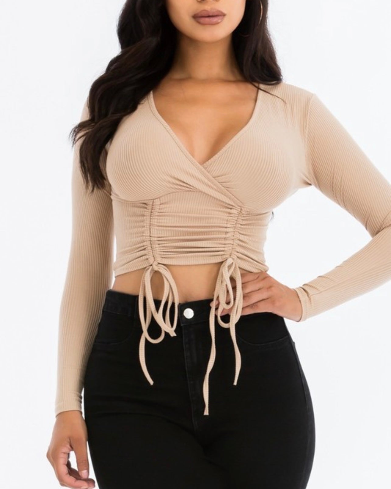 Merleigh Long Sleeve Crop Top - SKYE KIYOMI BEAUTY, LLC