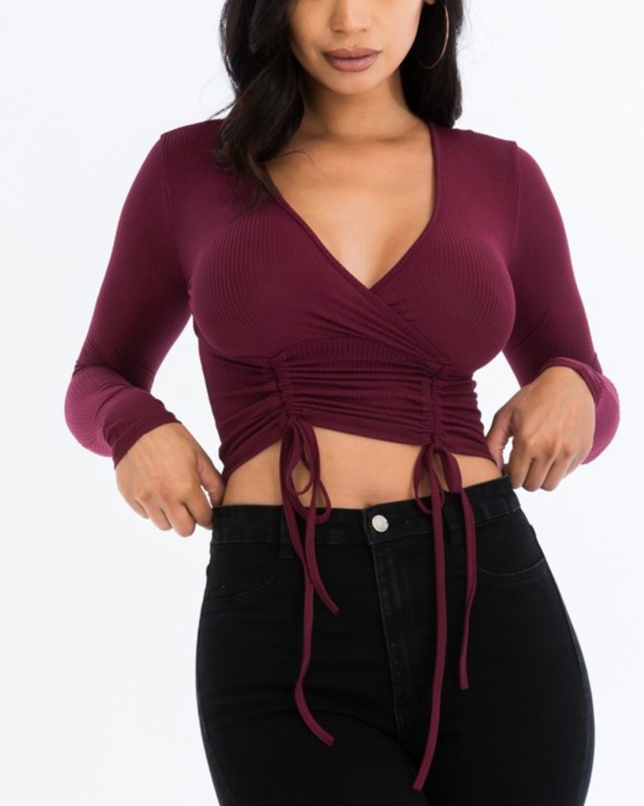Merleigh Long Sleeve Crop Top - SKYE KIYOMI BEAUTY, LLC
