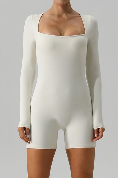 Square Neck Long Sleeve Active Romper – SKYE KIYOMI BEAUTY, LLC