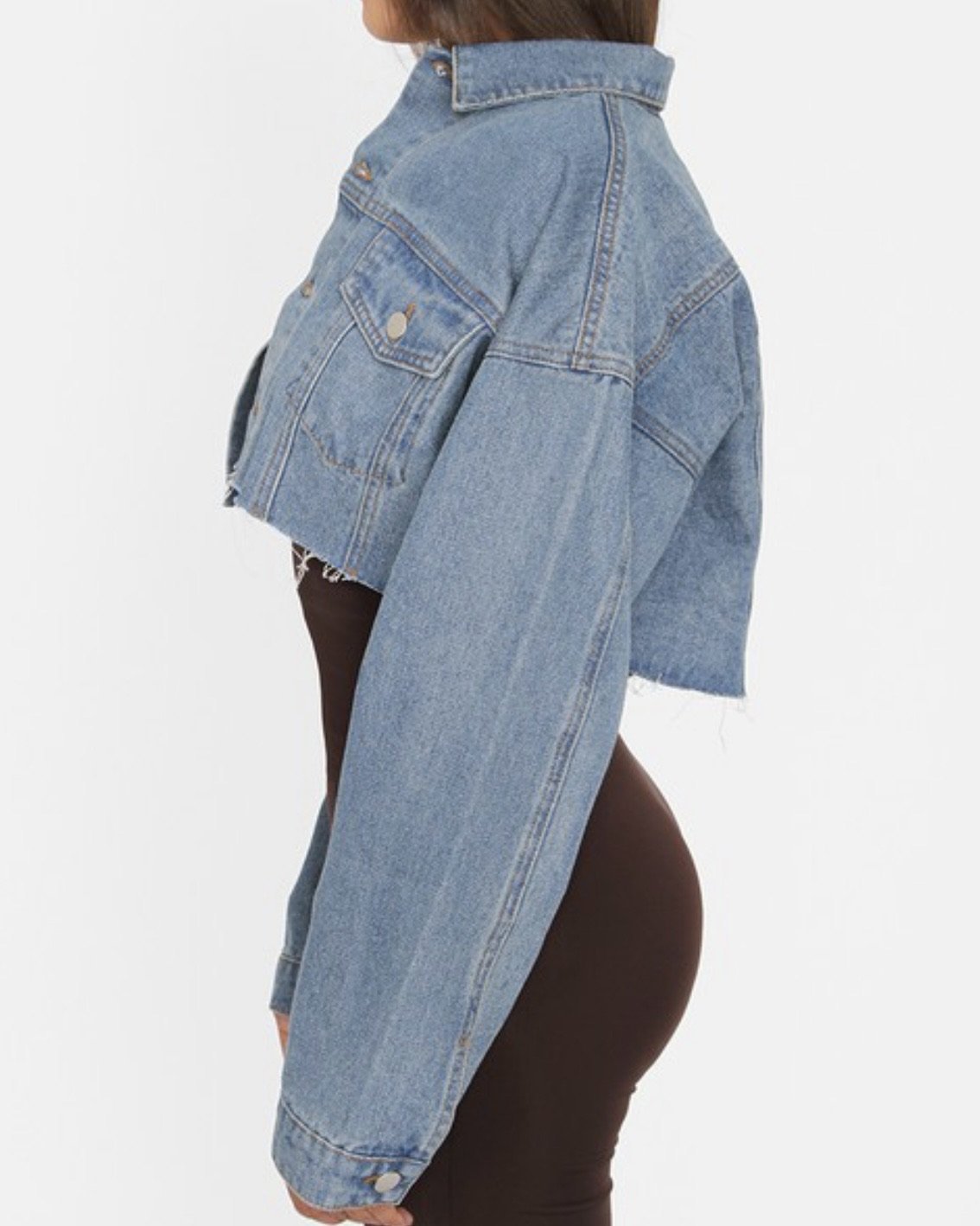 Crop Some Attitude Denim Jacket - SKYE KIYOMI BEAUTY, LLC#tops#bottoms#ootd#affordablefashion#affordablestyle#boutiqueshopping#sets#shortsets#pantsets#outerwear