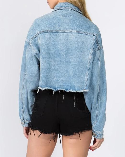 Crop Some Attitude Denim Jacket - SKYE KIYOMI BEAUTY, LLC#tops#bottoms#ootd#affordablefashion#affordablestyle#boutiqueshopping#sets#shortsets#pantsets#outerwear