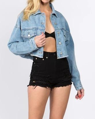 Crop Some Attitude Denim Jacket - SKYE KIYOMI BEAUTY, LLC#tops#bottoms#ootd#affordablefashion#affordablestyle#boutiqueshopping#sets#shortsets#pantsets#outerwear
