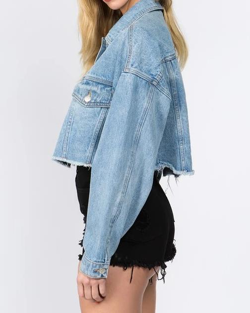 Crop Some Attitude Denim Jacket - SKYE KIYOMI BEAUTY, LLC#tops#bottoms#ootd#affordablefashion#affordablestyle#boutiqueshopping#sets#shortsets#pantsets#outerwear