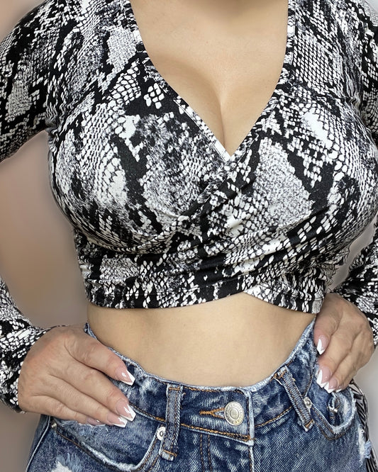 Kristen Python Long Sleeve Top - SKYE KIYOMI BEAUTY, LLC