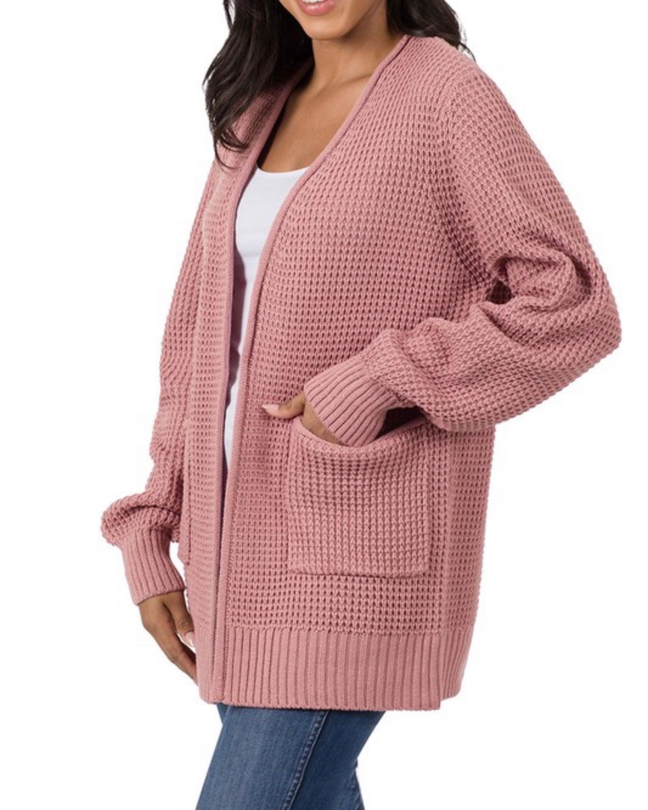Makayla Waffle Pocket Cardigan