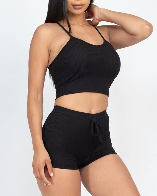 Lexy Halter Shorts Set - SKYE KIYOMI BEAUTY, LLC#tops#bottoms#ootd#affordablefashion#affordablestyle#boutiqueshopping#sets#shortsets#pantsets#outerwear