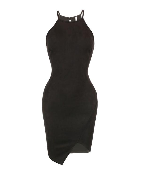 Stay Fly Halter Mini Dress M / Black