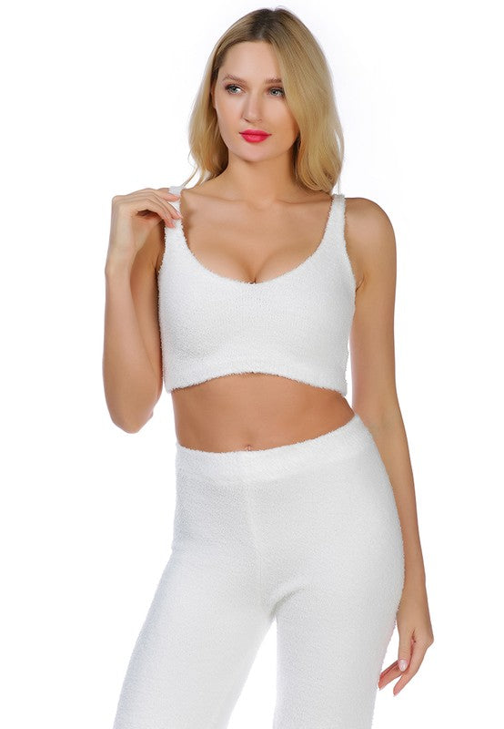 Casual Solid Knitted Crop Top