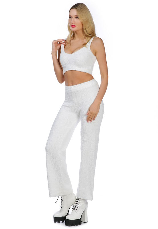 Solid Casual Wide Leg Trousers