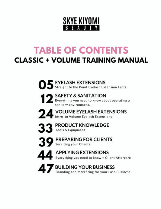 Lash Artist Training Manual E-Book