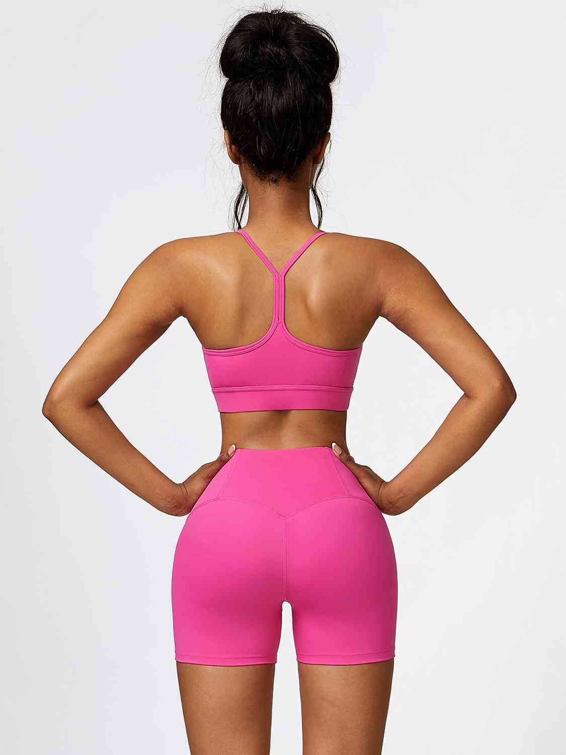 Yessi Sport Bra and Wide Waistband Shorts Set