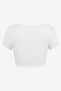 Square Neck Ribbed Crop Top