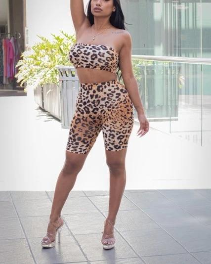 Jayna Leopard Shorts Set