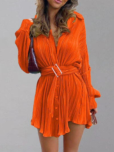【新品】Pleated Open Shirt Dress sky $_57.JPG?set_id=8800005007