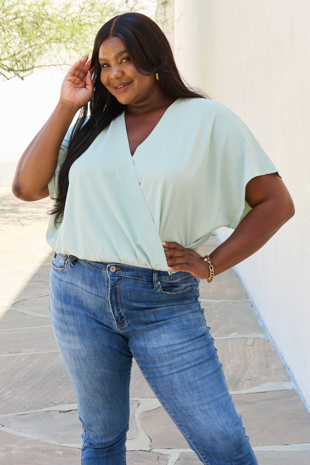 On The Daily Full Size Surplice Bodysuit