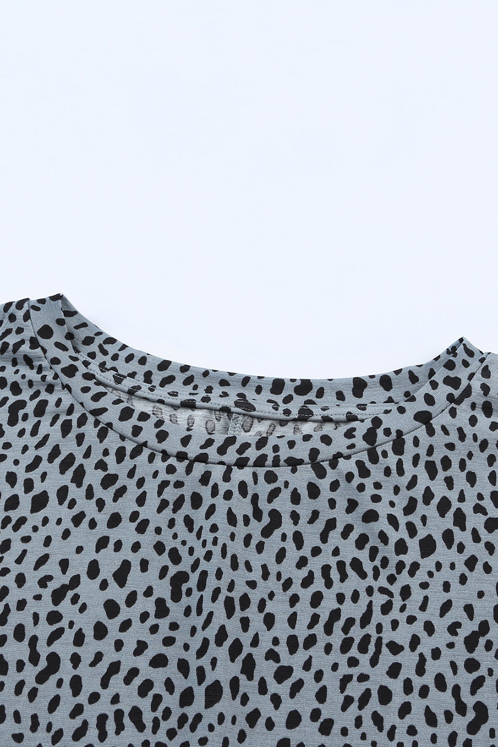 Animal Print Round Neck Tunic Tee with Pockets