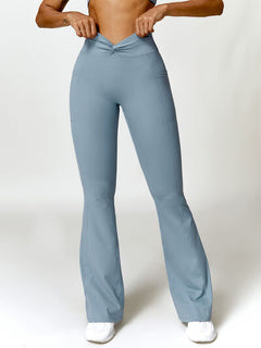 Twisted High Waist Active Pants with Pockets