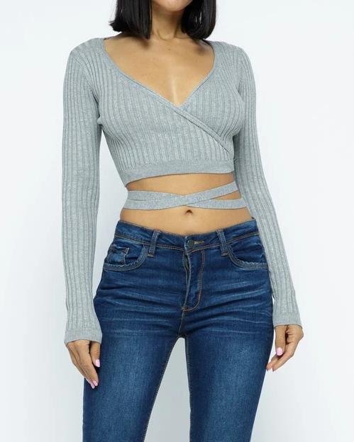 Charmaine Surplice Wrap Top - SKYE KIYOMI BEAUTY, LLC#tops#bottoms#ootd#affordablefashion#affordablestyle#boutiqueshopping#sets#shortsets#pantsets#outerwear