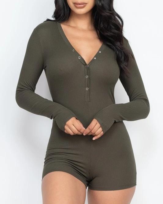 Maya Long Sleeve Romper - SKYE KIYOMI BEAUTY, LLC#tops#bottoms#ootd#affordablefashion#affordablestyle#boutiqueshopping#sets#shortsets#pantsets#outerwear