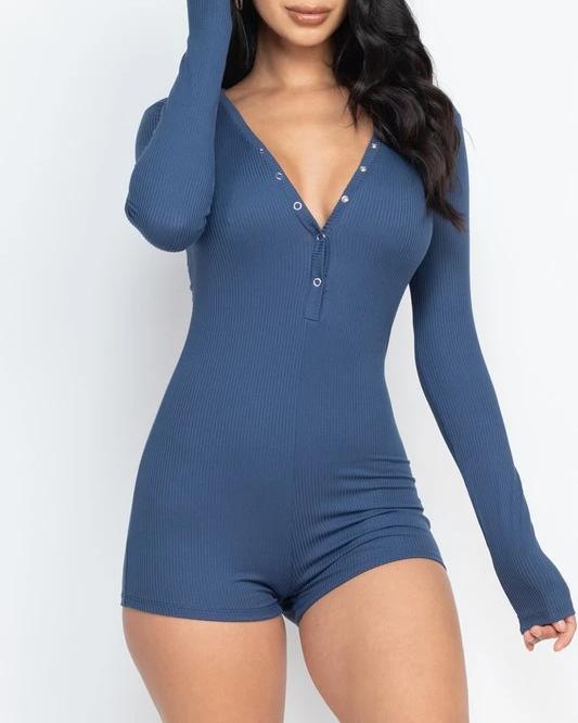 Maya Long Sleeve Romper - SKYE KIYOMI BEAUTY, LLC#tops#bottoms#ootd#affordablefashion#affordablestyle#boutiqueshopping#sets#shortsets#pantsets#outerwear