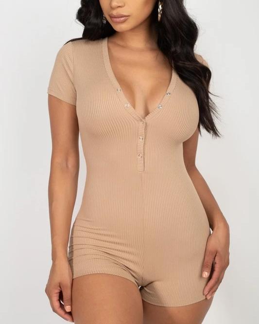 Maya Short Sleeve Romper - SKYE KIYOMI BEAUTY, LLC#tops#bottoms#ootd#affordablefashion#affordablestyle#boutiqueshopping#sets#shortsets#pantsets#outerwear