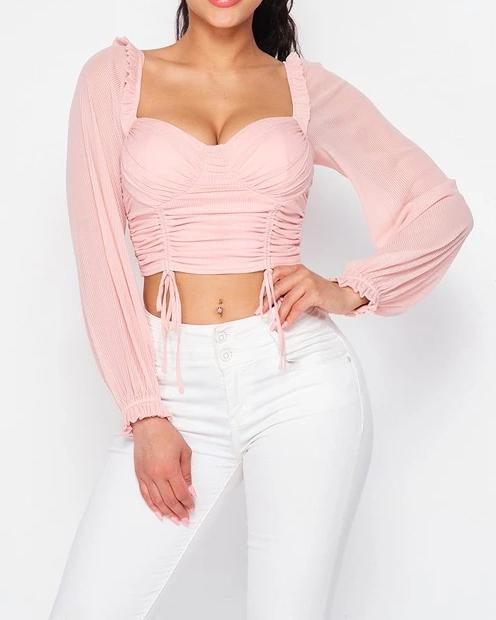 Melissa Ruched Crop Top - SKYE KIYOMI BEAUTY, LLC#tops#bottoms#ootd#affordablefashion#affordablestyle#boutiqueshopping#sets#shortsets#pantsets#outerwear