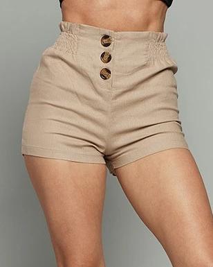 Polly Button Linen Shorts - SKYE KIYOMI BEAUTY, LLC#tops#bottoms#ootd#affordablefashion#affordablestyle#boutiqueshopping#sets#shortsets#pantsets#outerwear