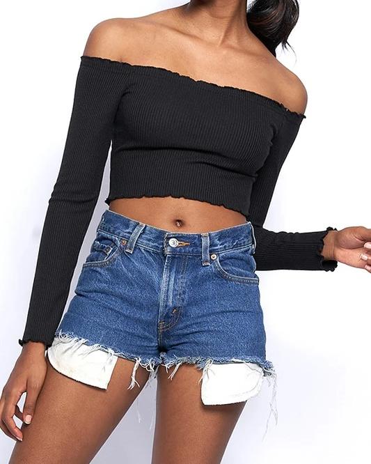 Rachelle Off-Shoulder Top - SKYE KIYOMI BEAUTY, LLC#tops#bottoms#ootd#affordablefashion#affordablestyle#boutiqueshopping#sets#shortsets#pantsets#outerwear