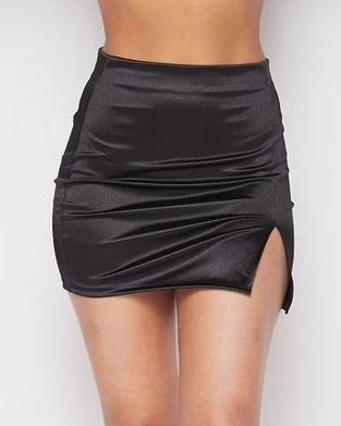 Slay Slit Mini Skirt - SKYE KIYOMI BEAUTY, LLC#tops#bottoms#ootd#affordablefashion#affordablestyle#boutiqueshopping#sets#shortsets#pantsets#outerwear